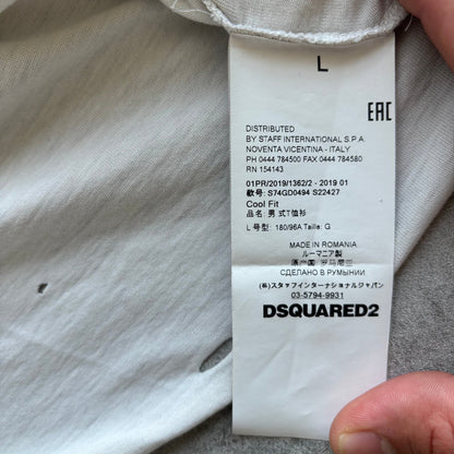 DSQUARED2 DISTRESSED T-SHIRT | O/S, Red