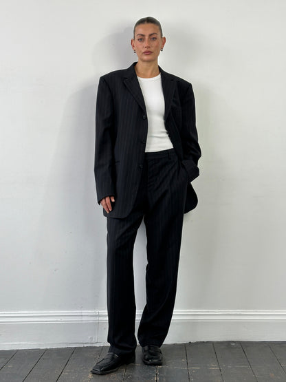 Versace Classic Stripe Pure Wool Single Breasted Suit 44R/W32