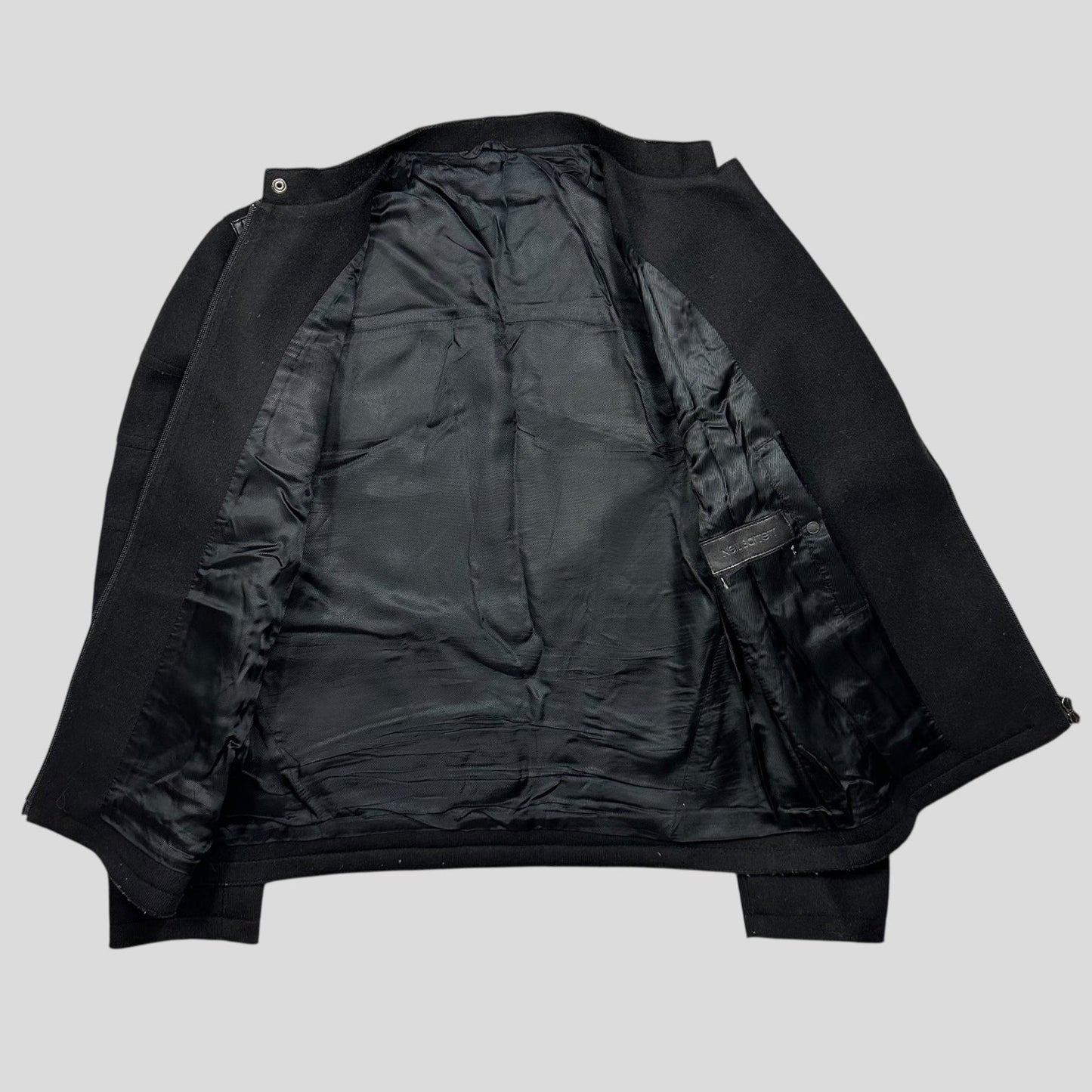 Neil Barrett 00’s Leather + Wool Modular Zip Panelled Biker Jacket - M