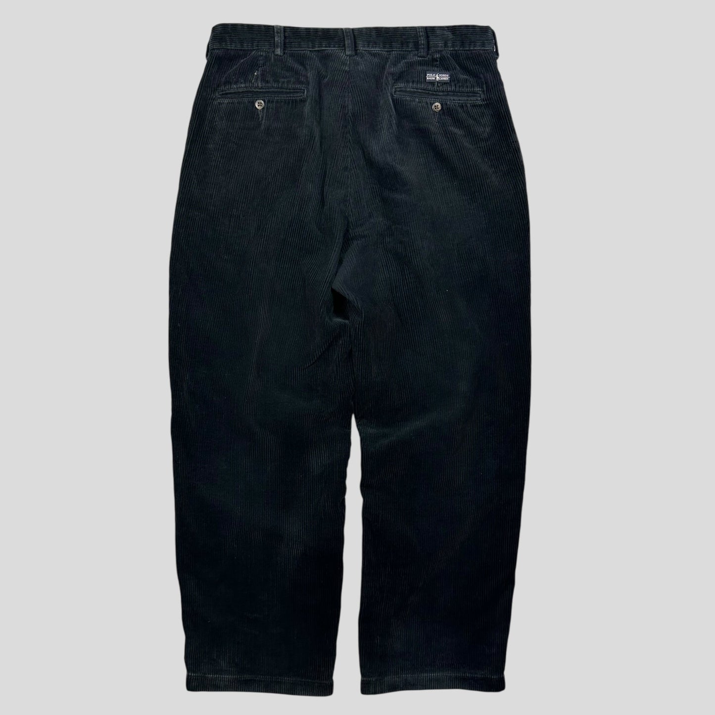 Ralph Lauren 90’s Polo Jumbo Corduroy Baggy Andrew Trousers - 34 | Default Title, Black