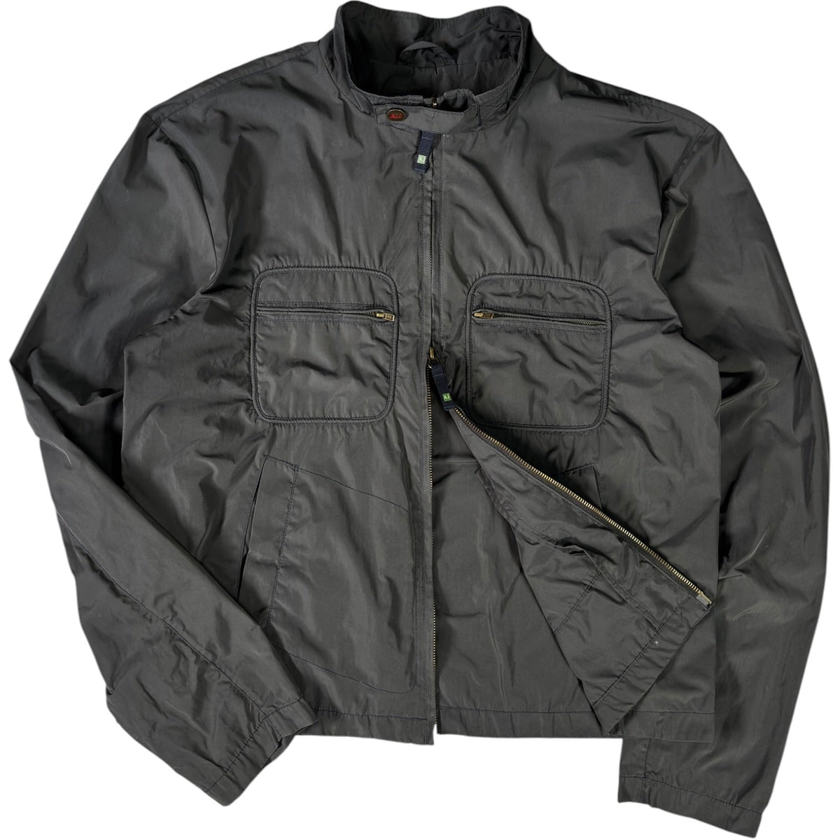 Armani Jeans 00's Dark Grey Cropped Multipocket Jacket XL | XL, Grey