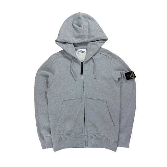 Stone Island Zip Up Thick Cotton Hoodie