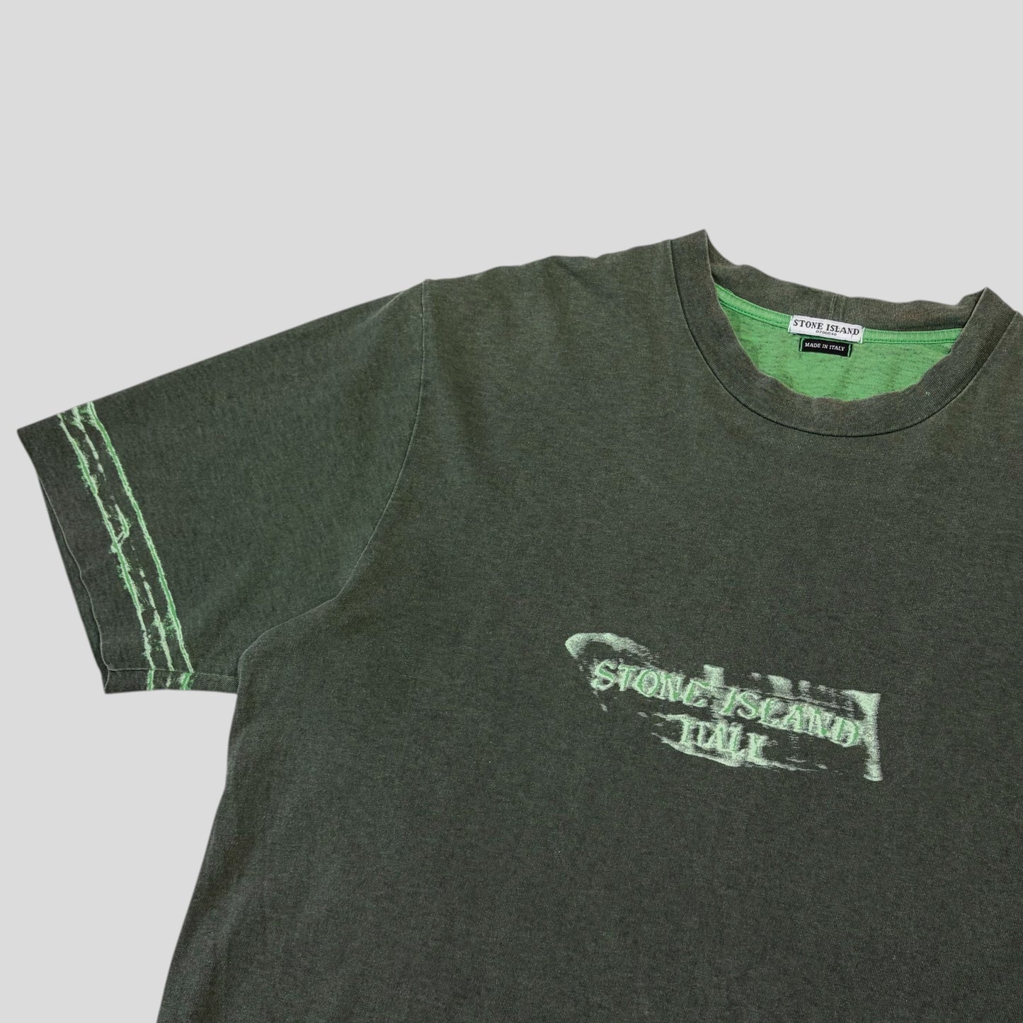 Stone Island SS03 Sublimation Acid Print Marina Logo T-shirt - XL (L) | Large, Green