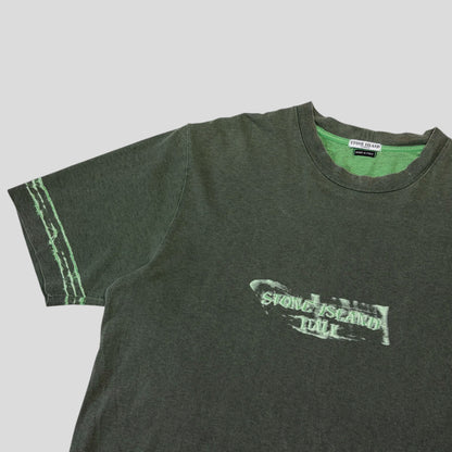 Stone Island SS03 Sublimation Acid Print Marina Logo T-shirt - XL (L) | Large, Green
