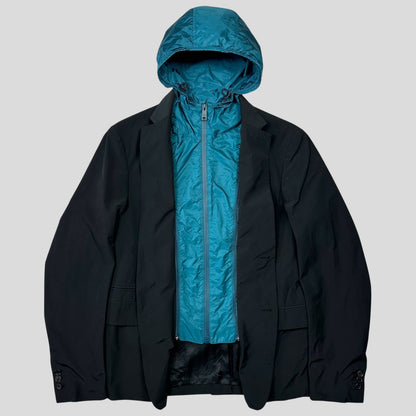 Prada 2017 Nylon Blazer Jacket with Removable Nylon Hood - IT50