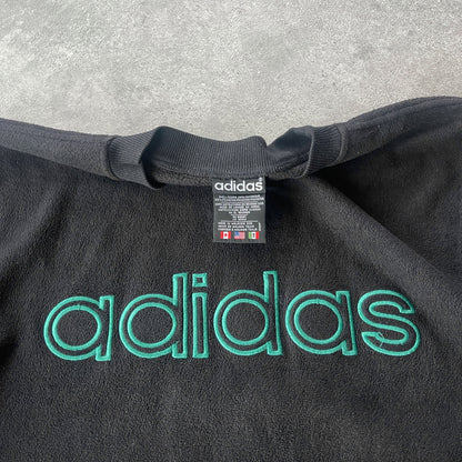 Adidas 1990s heavyweight embroidered spellout fleece (L)