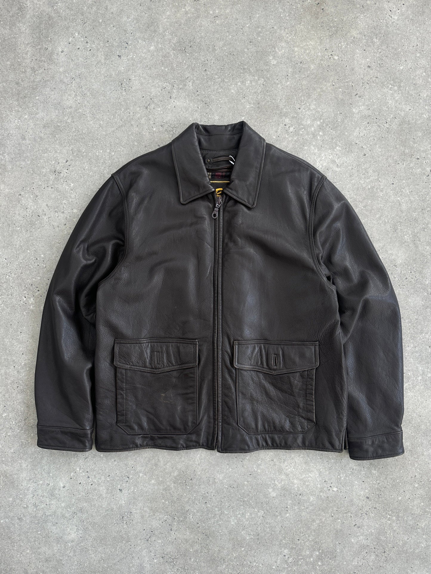 Vintage Boxy Leather Jacket - L