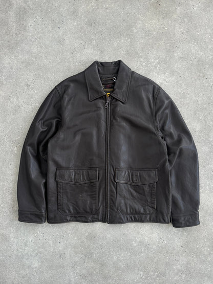 Vintage Boxy Leather Jacket - L