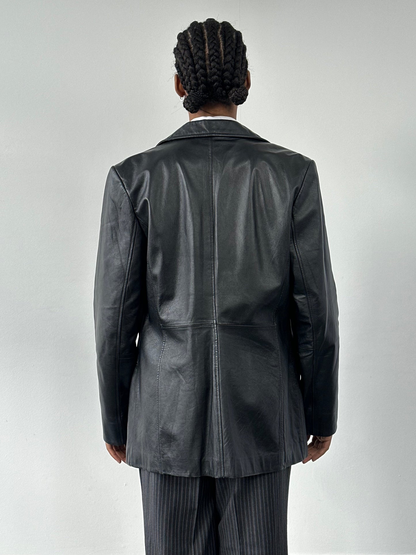 Vintage 1990s Minimal Leather Jacket - M