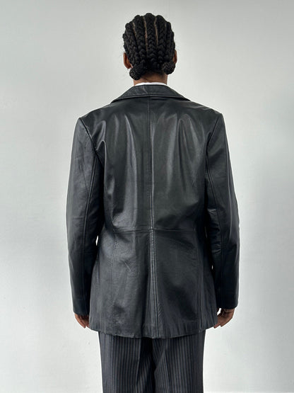 Vintage 1990s Minimal Leather Jacket - M