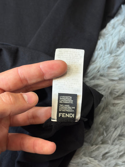 Fendi FF Zucca Roma Black Suspenders Logo T-shirt - M | O/S, Black