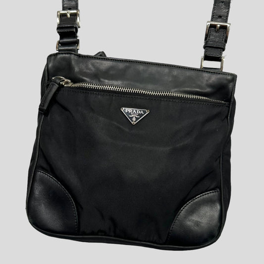 Prada Milano 00’s Nylon & Leather Crossbody Bag