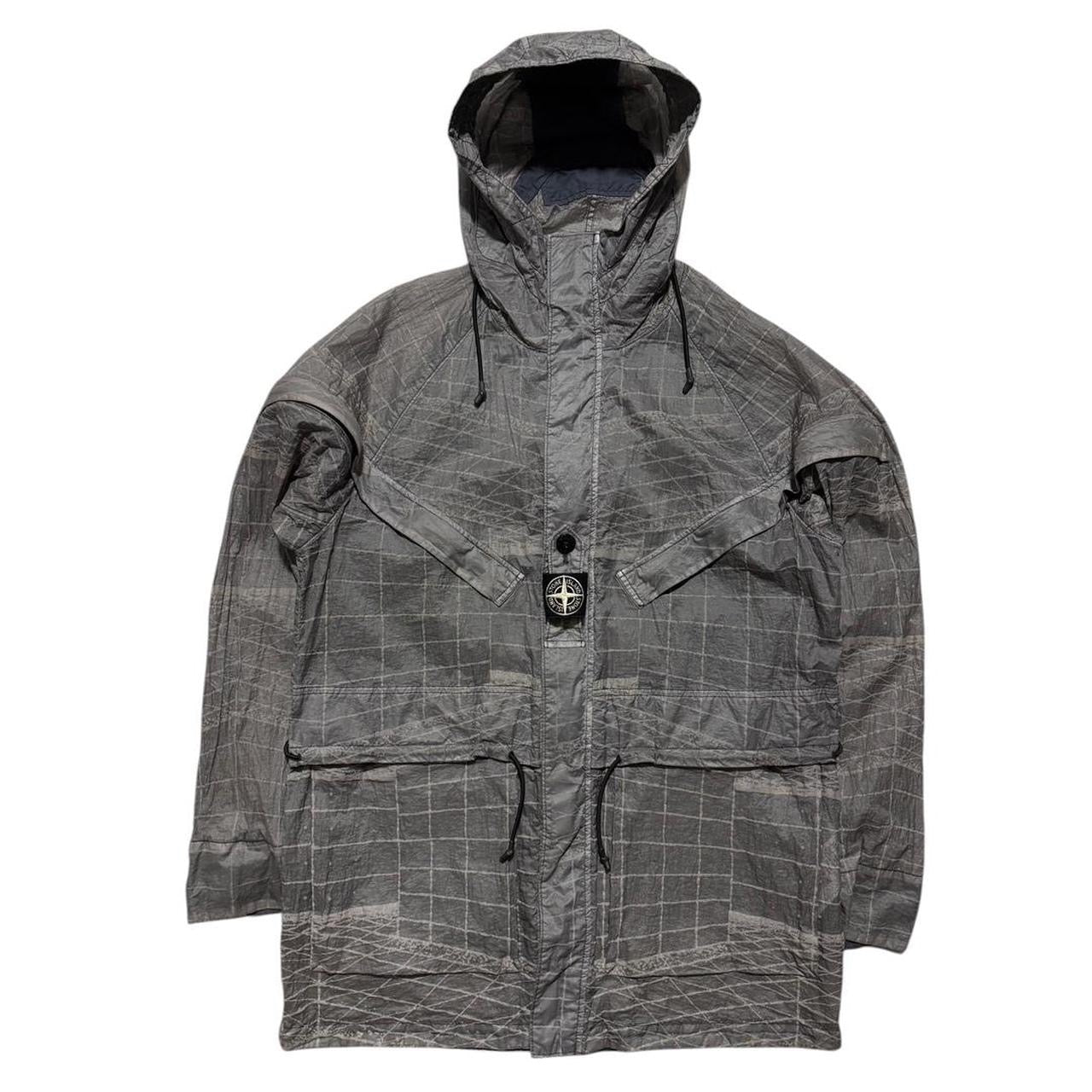 Stone Island Reflective Grid Lamy-TC Jacket | Medium, Grey