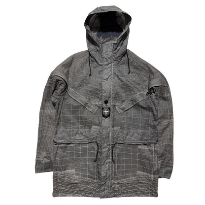 Stone Island Reflective Grid Lamy-TC Jacket | Medium, Grey