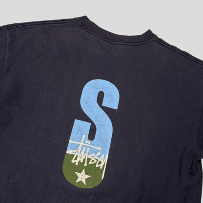 Stussy 1998 Big S Double Sky Logo  T-shirt - XL | O/S, Navy