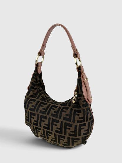 90s Fendi Zucca Mini Hobo Shoulder Bag | O/S, Brown