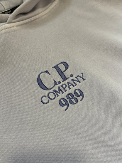 C.P. Company Diagonal Fleece Embroidery Logo Hooded Jumper L BNWT