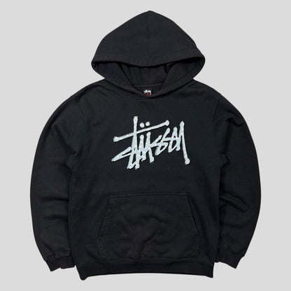 Stussy 00’s Embroidered Appliqué Monogram Logo Boxy Hoodie - S/M | Small, Multicoloured