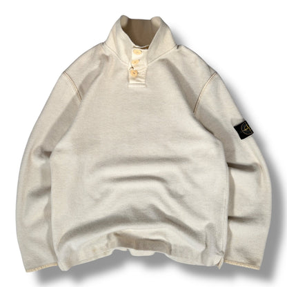 Stone Island AW02 Funnel Neck Pull Over Knit Jumper L | Large, Cream