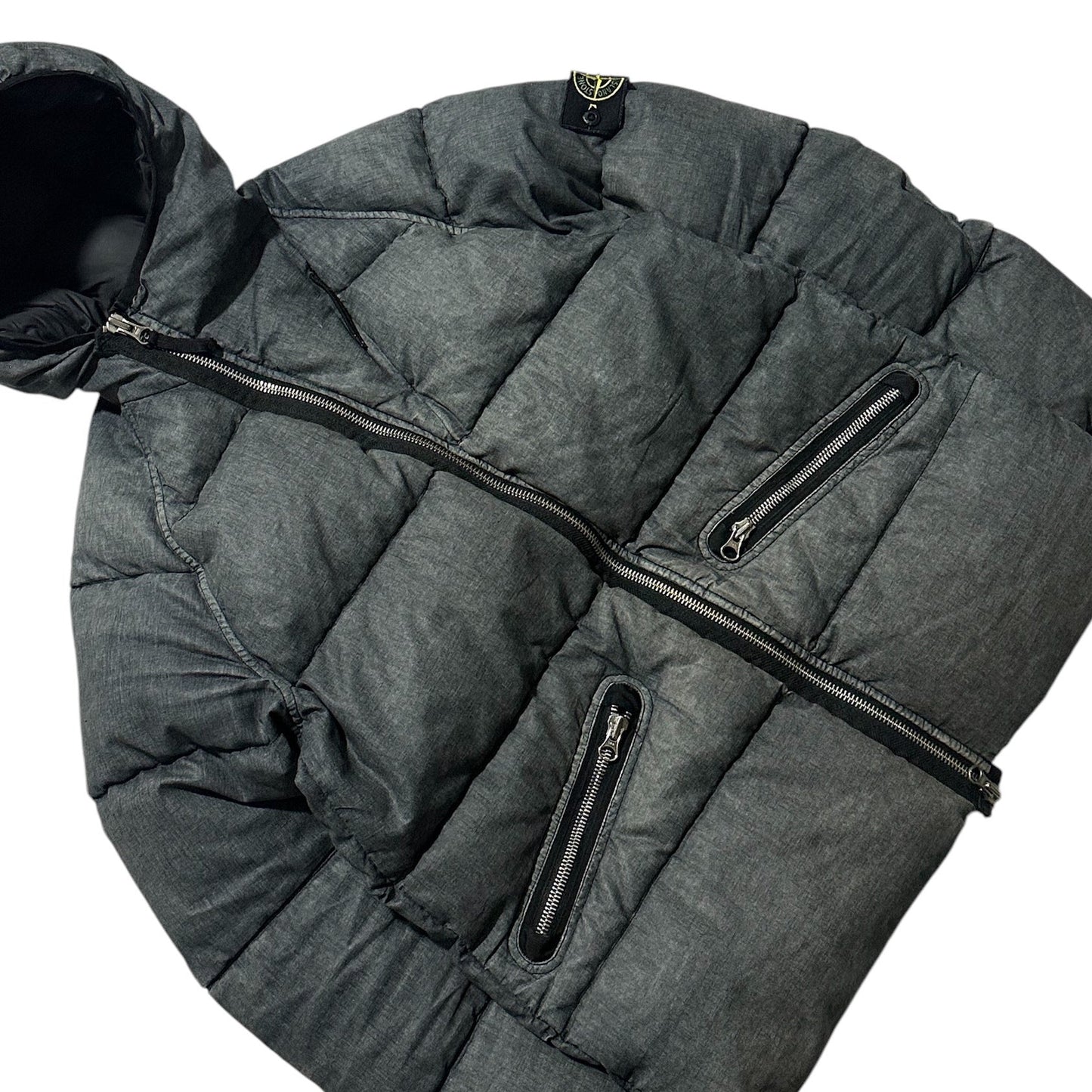 Stone Island Lino Resinito TC Asymetrical Zip Down Jacket