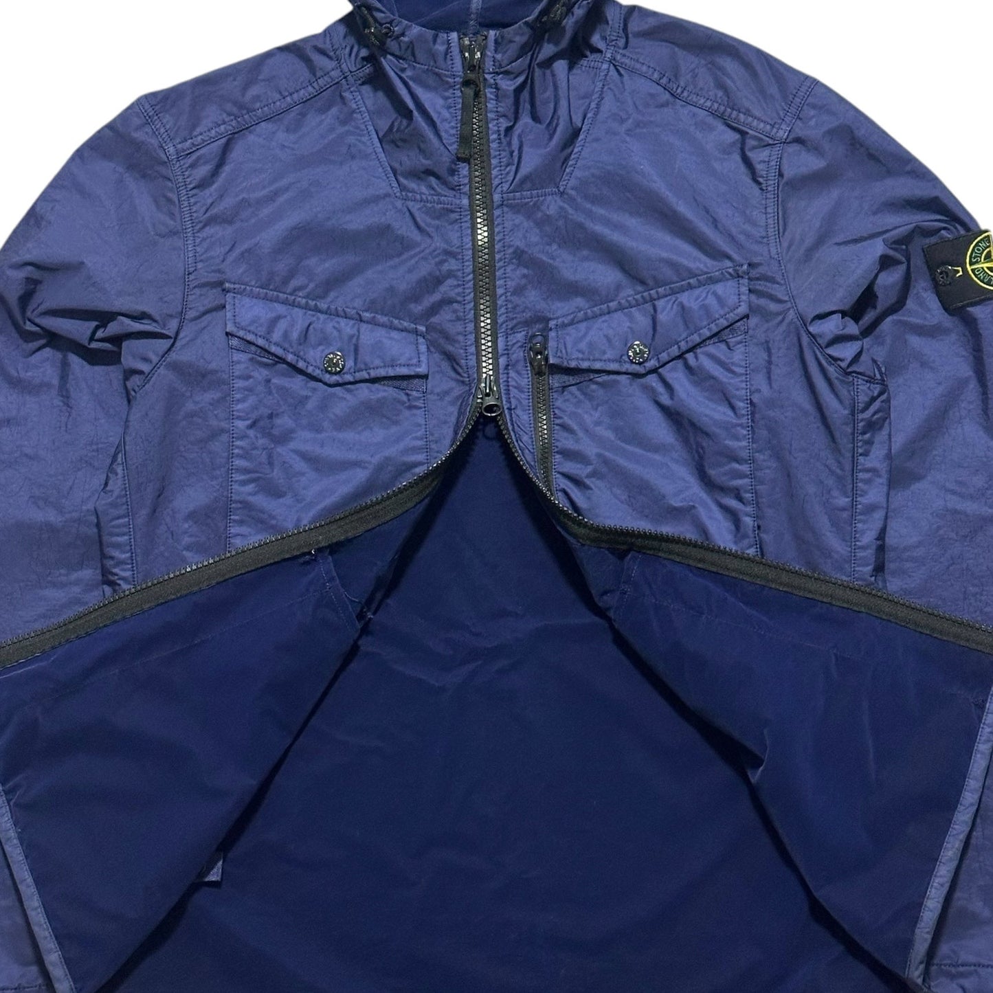 Stone Island Lamy Flock Zip Up Double Pocket Jacket with Velour Inner