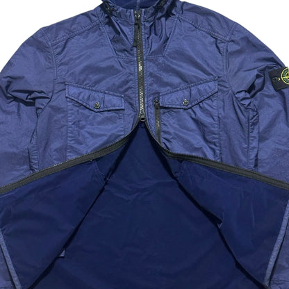 Stone Island Lamy Flock Zip Up Double Pocket Jacket with Velour Inner