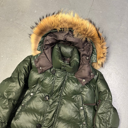 Duvetica Fur Hood Puffer Jacket In Green ( M )