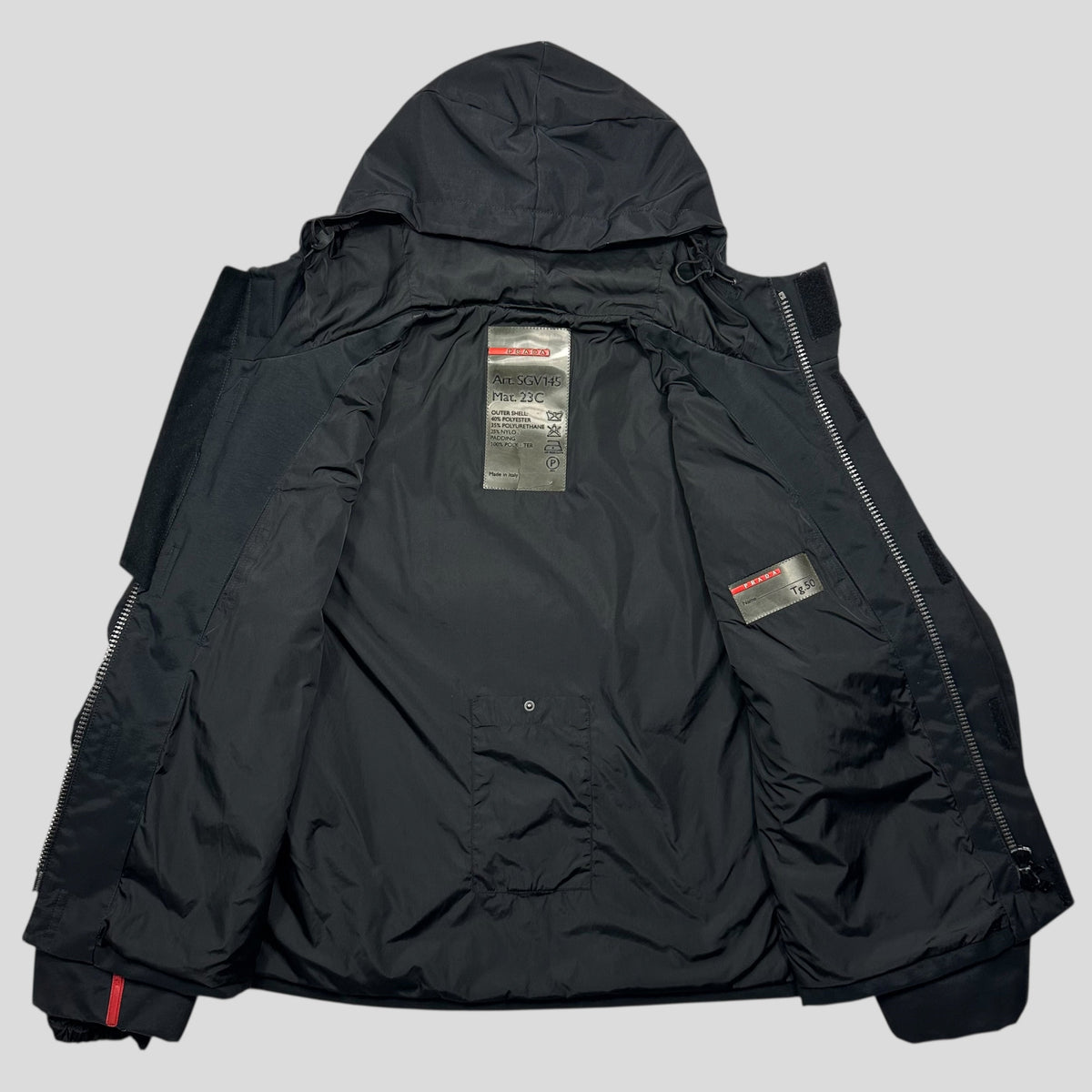 Prada Sport AW99 Iridescent Ballistic Nylon Stash Ski Jacket - IT50 | Large, Black