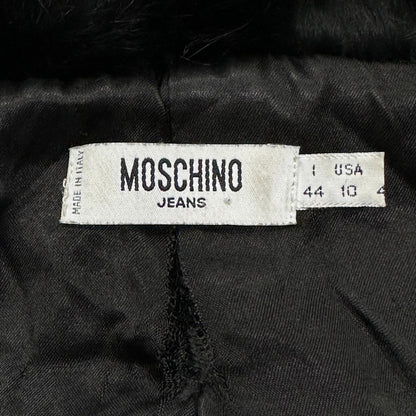 Moschino Jeans 00’s Rabbit Fur Collar Cropped Furry Jacket - UK8-12 | Default Title, Black