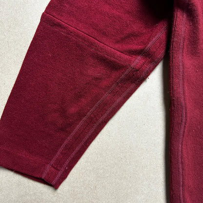 A/W 1988 Crimson Red Ribbed V-neck Sweater