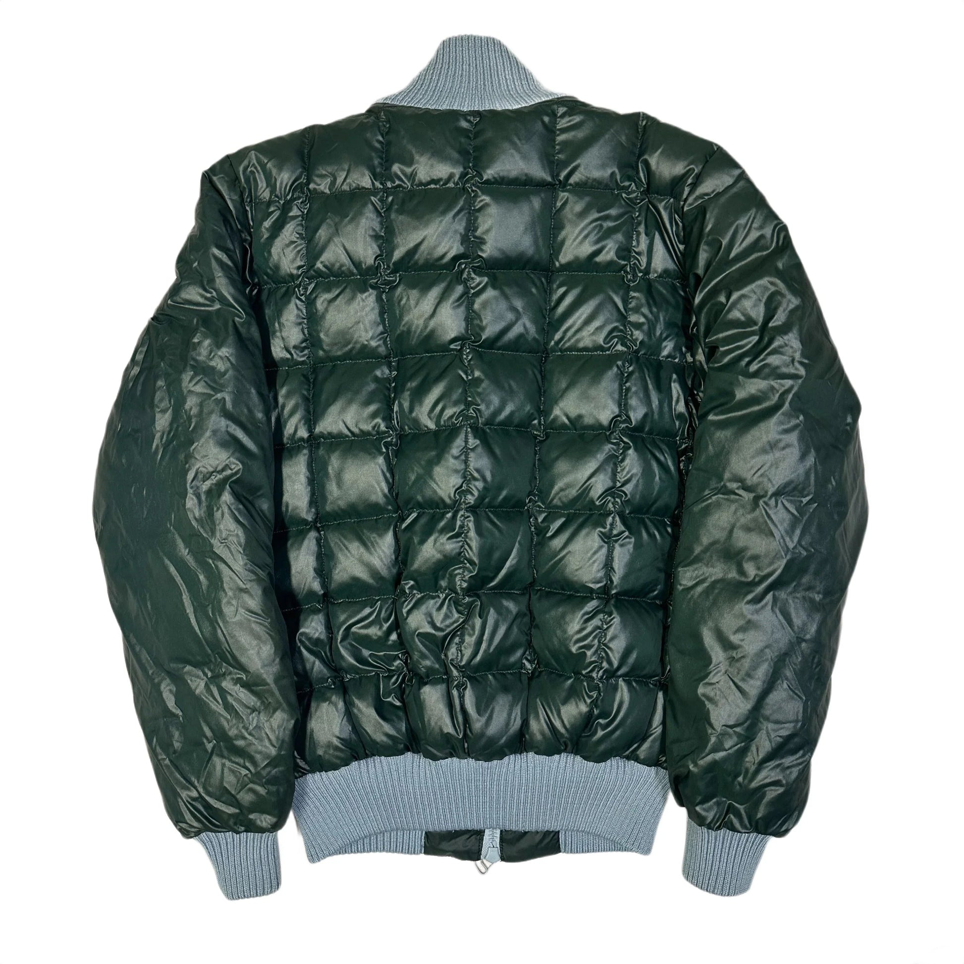 Duvetica Square Stitch Puffer Jacket In Dark Green & Blue (M) | Duvetica, Blue