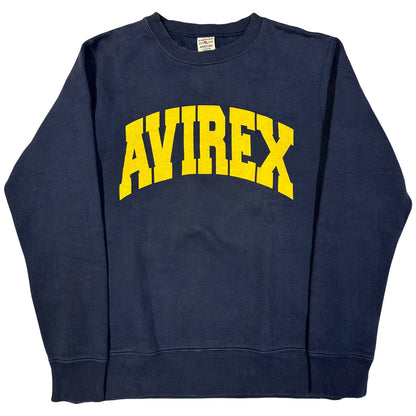 Avirex Spellout Sweatshirt In Navy & Yellow ( M )