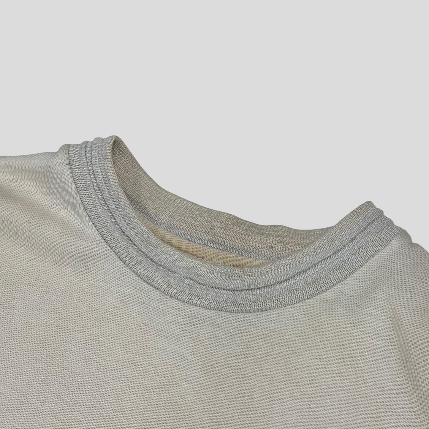 Stussy 90’s Cream Heavy Tom Tom White Tag Pocket Logo T-shirt - L/XL | O/S, Multicoloured