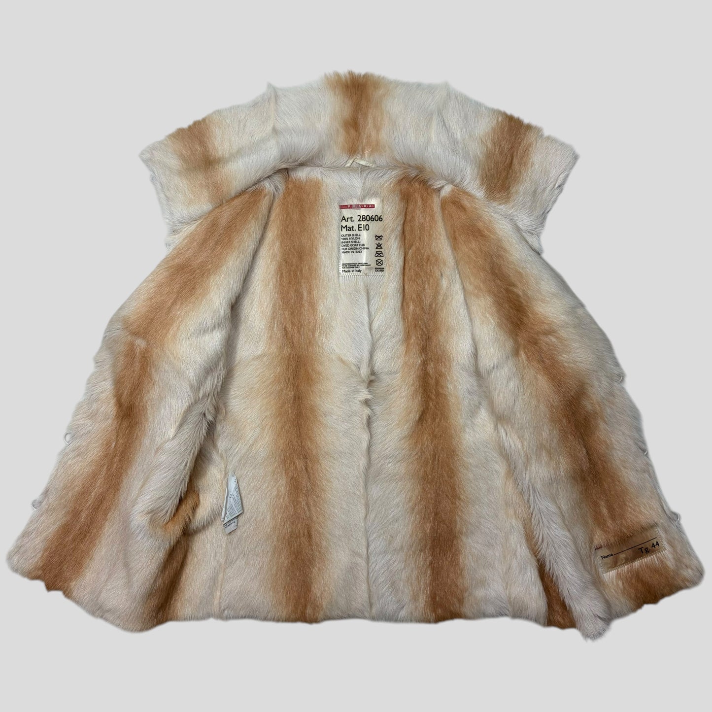 Prada Sport AW04 Goat Fur Nylon Gilet Jacket | Default Title, Red