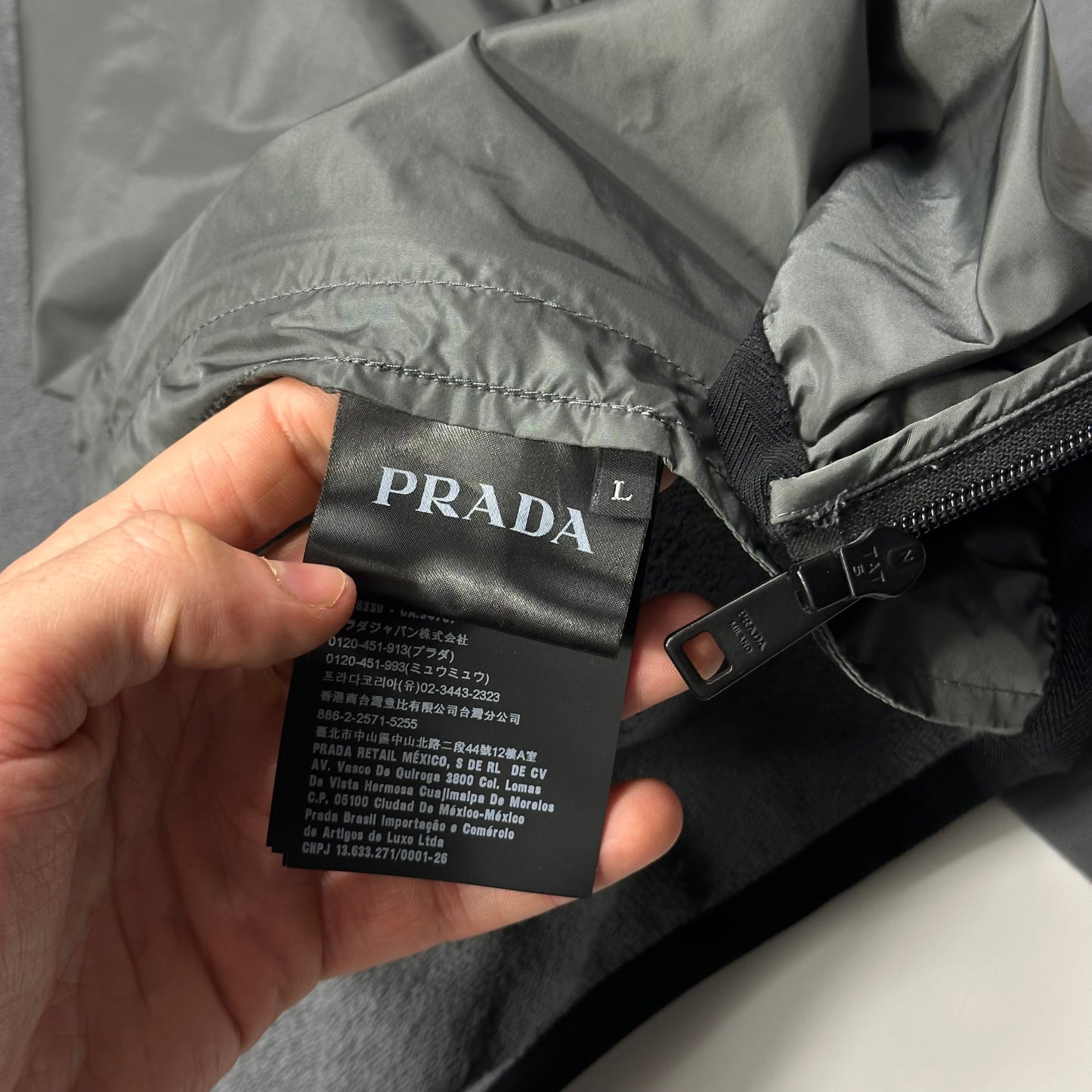 Prada 2019 Black Tab Nylon Panelled Track Jacket - M/L
