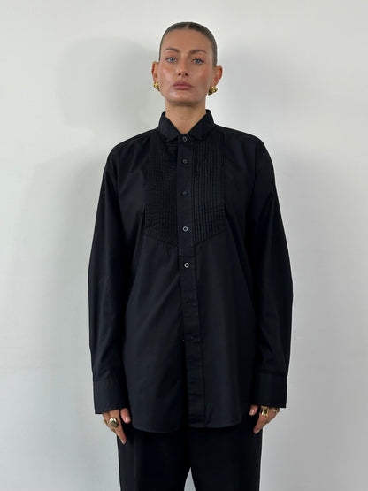 Vintage Pure Cotton Tuxedo Shirt - XL