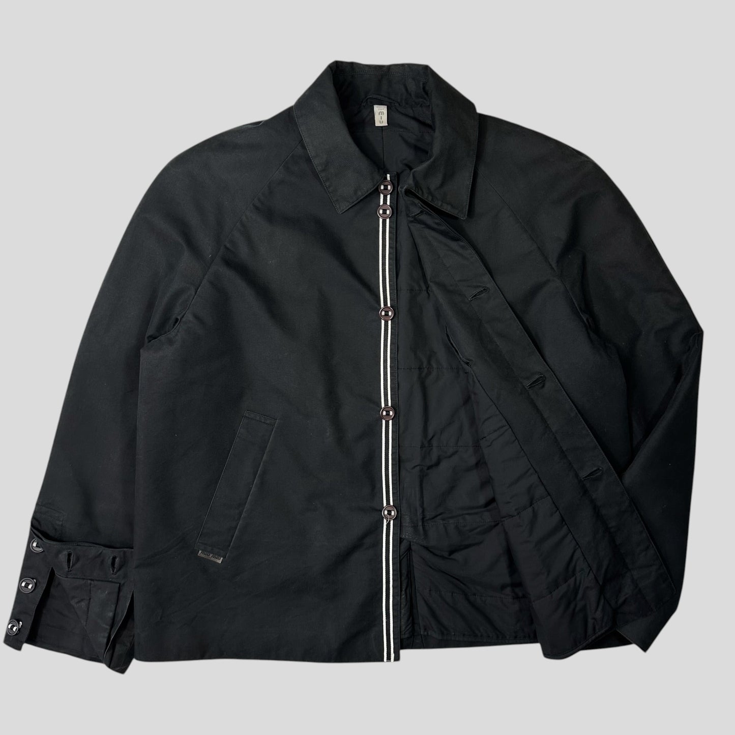 Miu Miu AW00 Contrast Tape Down Filled Work Jacket - L/XL | Default Title, Black