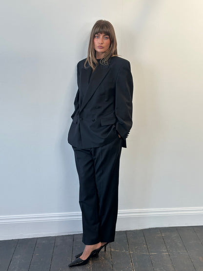 Pierre Cardin 1990s Tuxedo Pure Wool Double Breasted Suit - 42S/W33-34