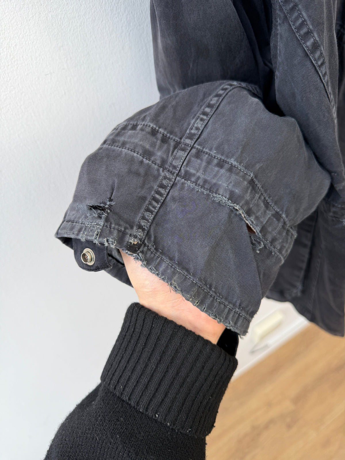 Stone Island 00s Raso Gommato Field Jacket | X-Large, Charcoal