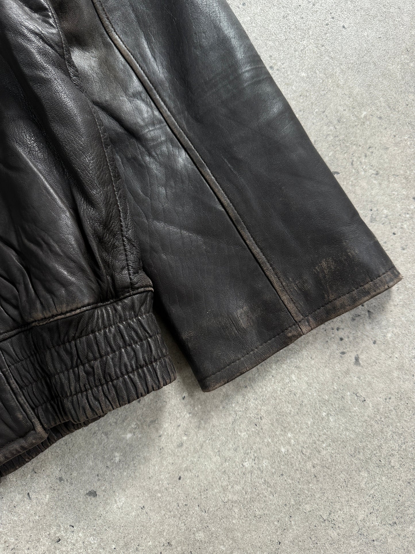 London Fog 1990s Distressed Leather Jacket - L