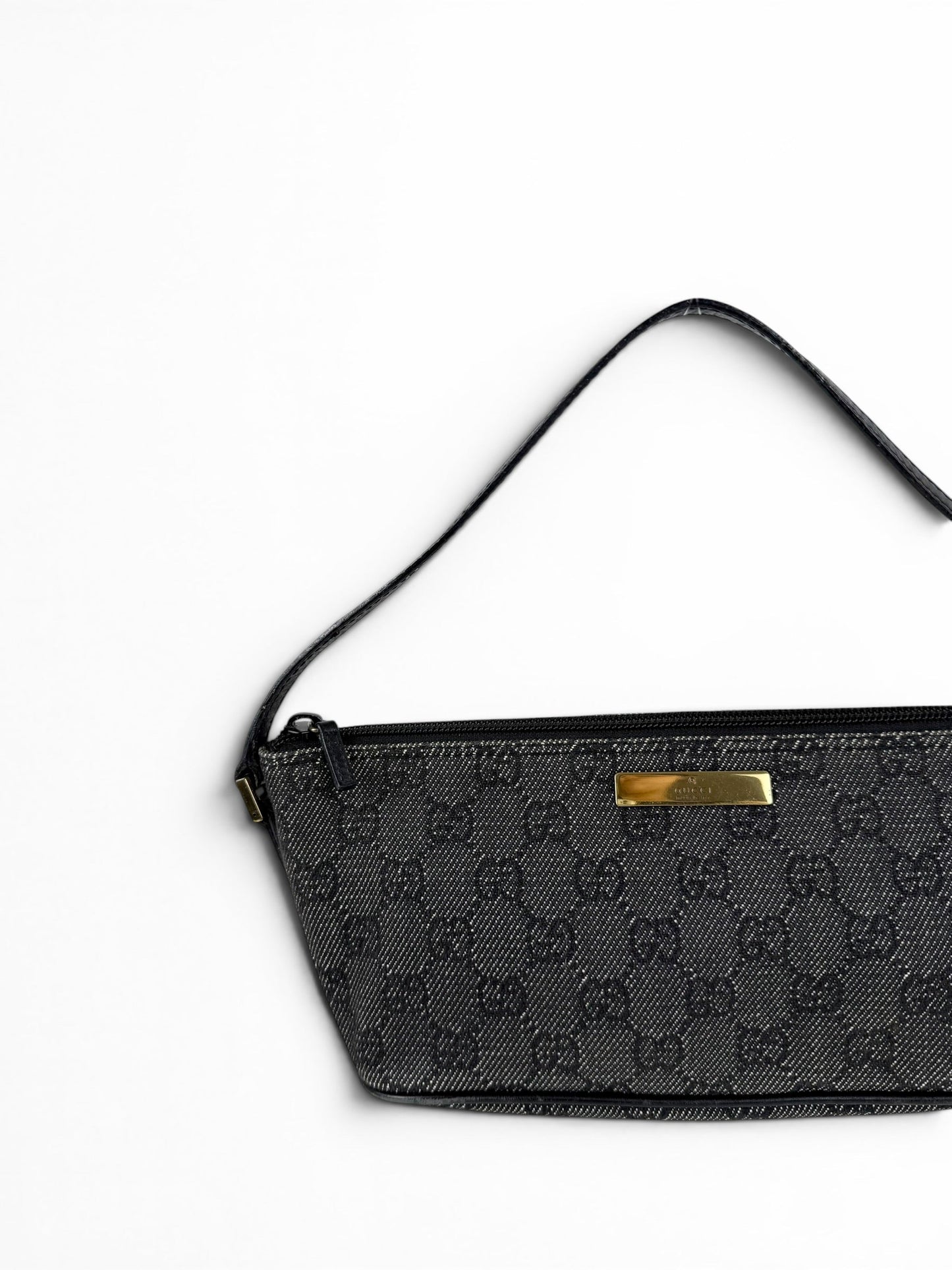 2000s Gucci Monogram Black/Grey Pochette Boat Bag | O/S, Multicoloured