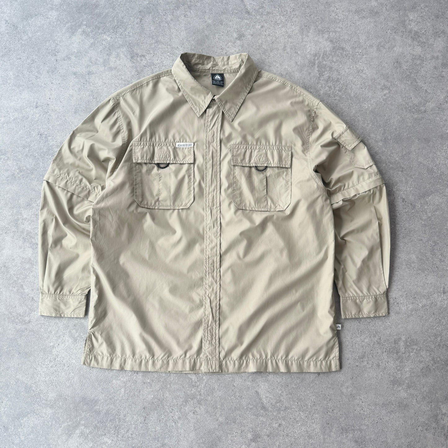 Nike ACG 2000s lightweight nylon convertible technical combat cargo shirt (XL)