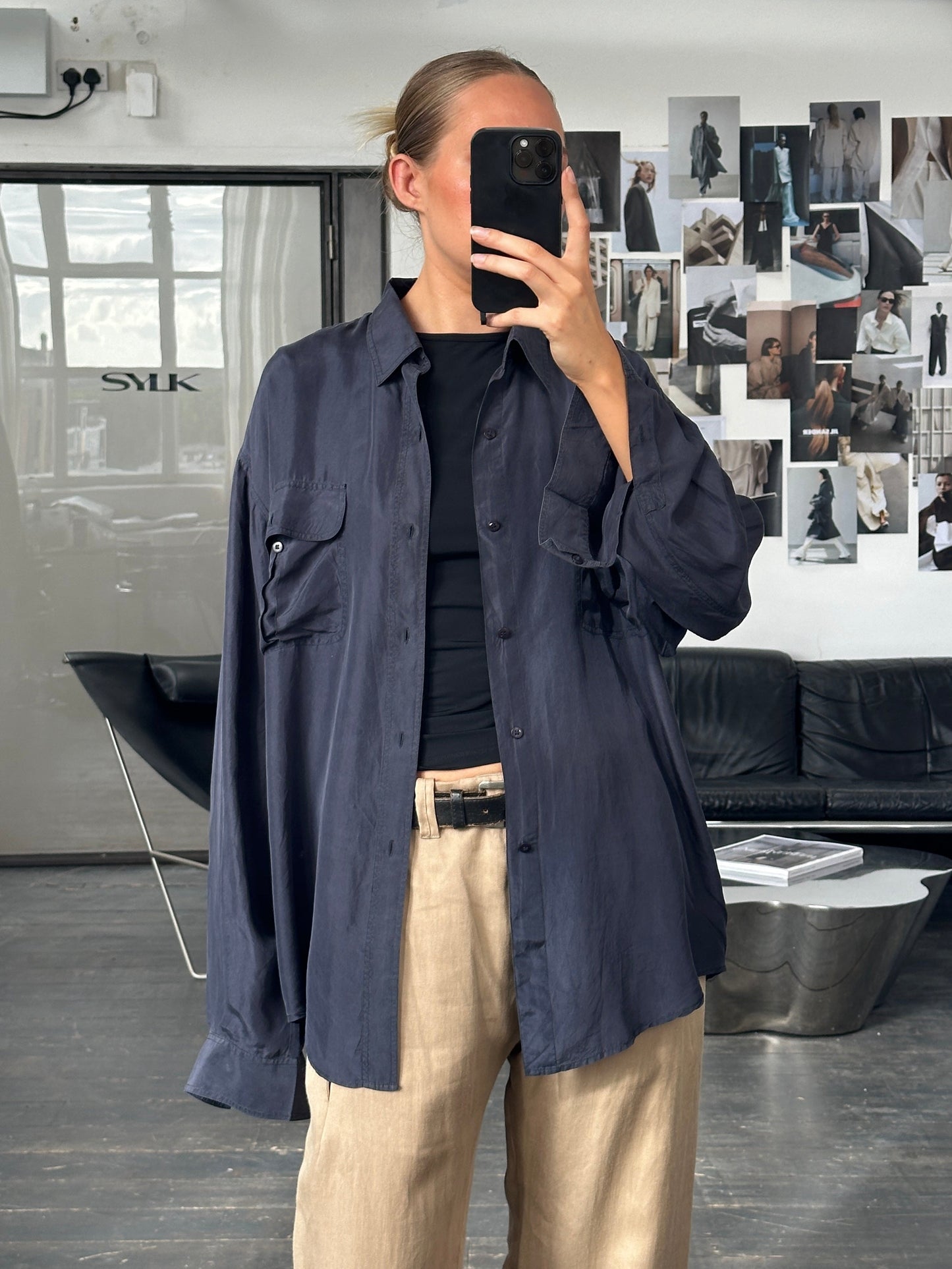 Vintage 1990s Relaxed Pure Silk Shirt - XL