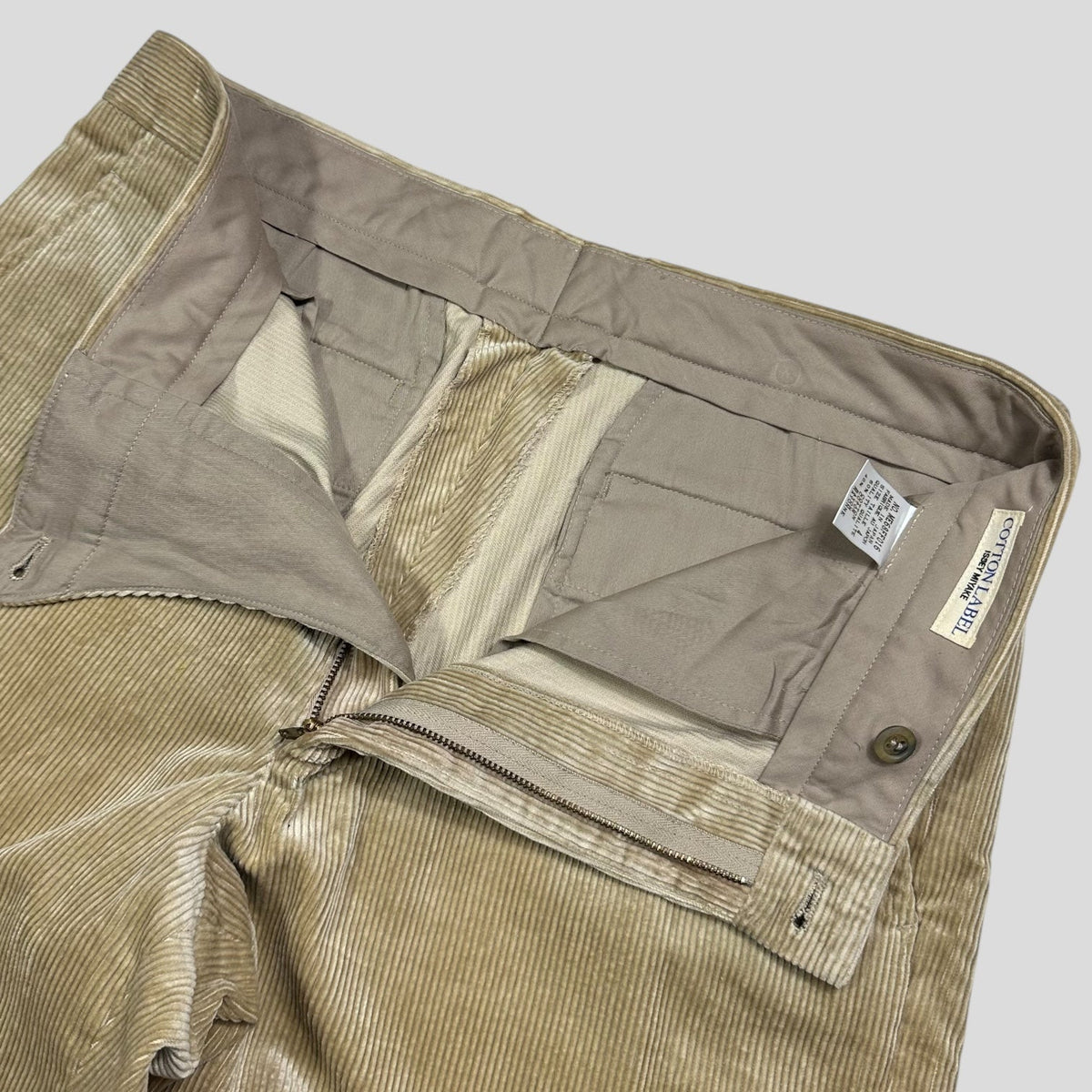 Issey Miyake 1988 Cotton Label Jumbo Corduroy Shimmer Trousers - 4 (L) | W35, Gold