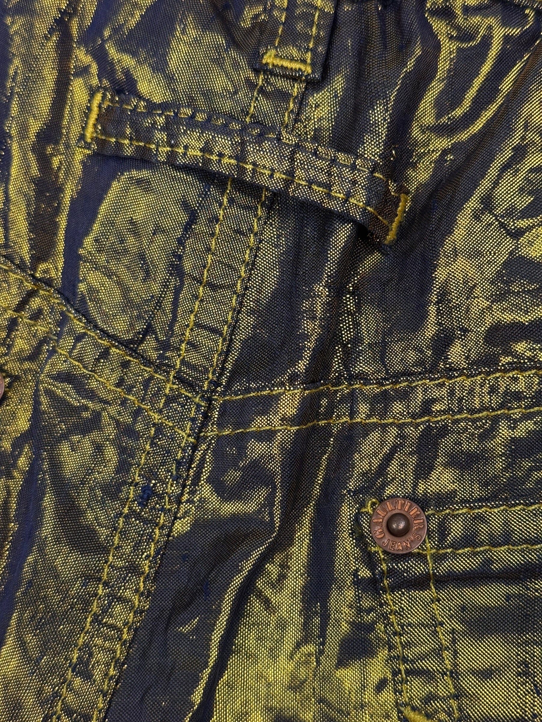 Jean Paul Gaultier c.F/W 1998 gold lamé trousers | 12, Gold