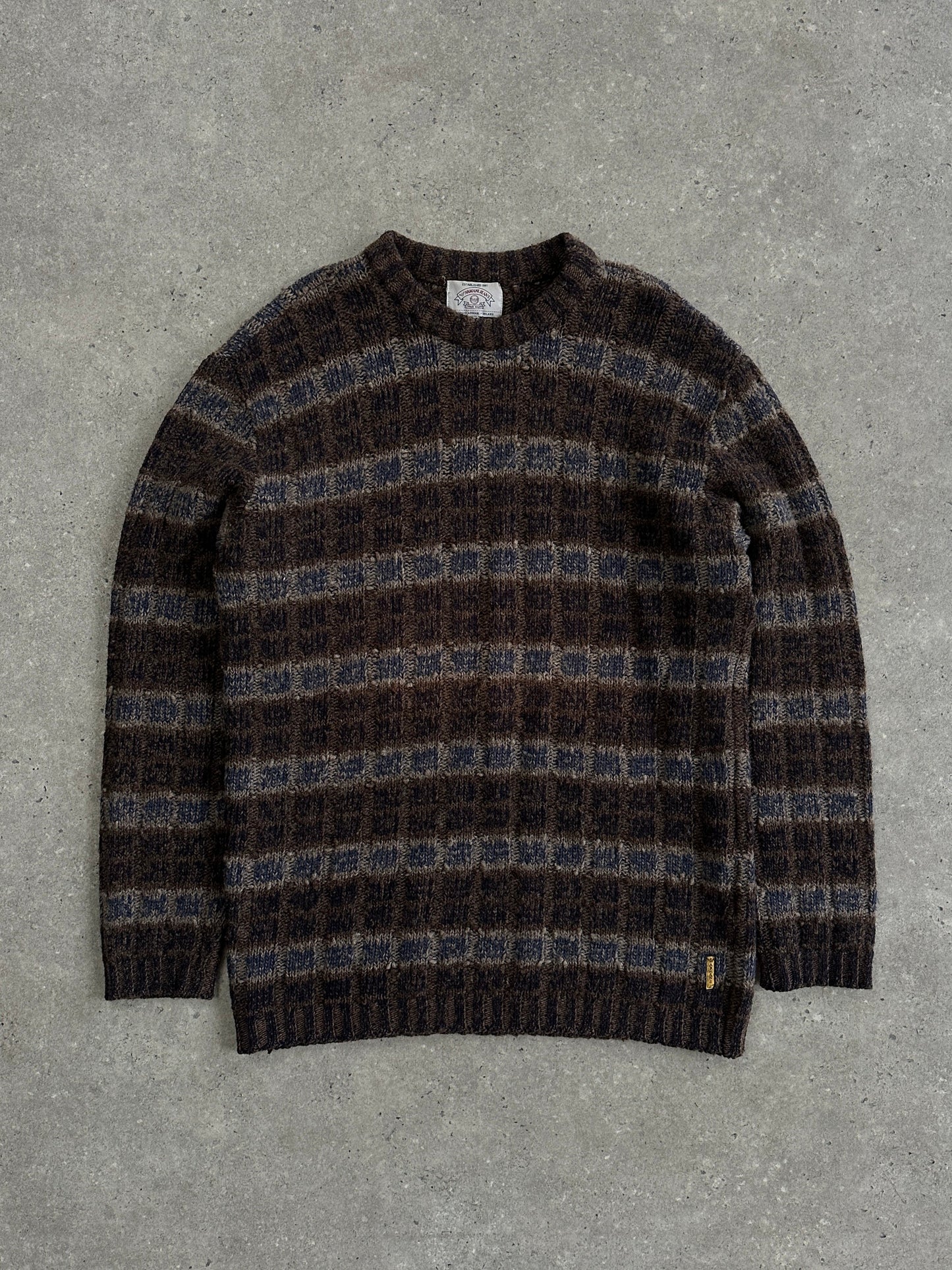 Armani Jeans Wool Check Knitted Jumper - XL