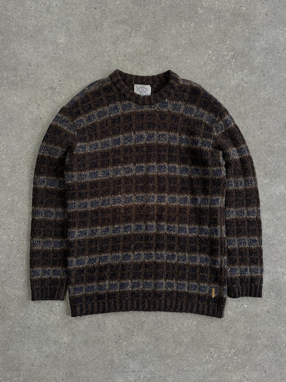 Armani Jeans 1990s Wool Check Knitted Jumper - XL