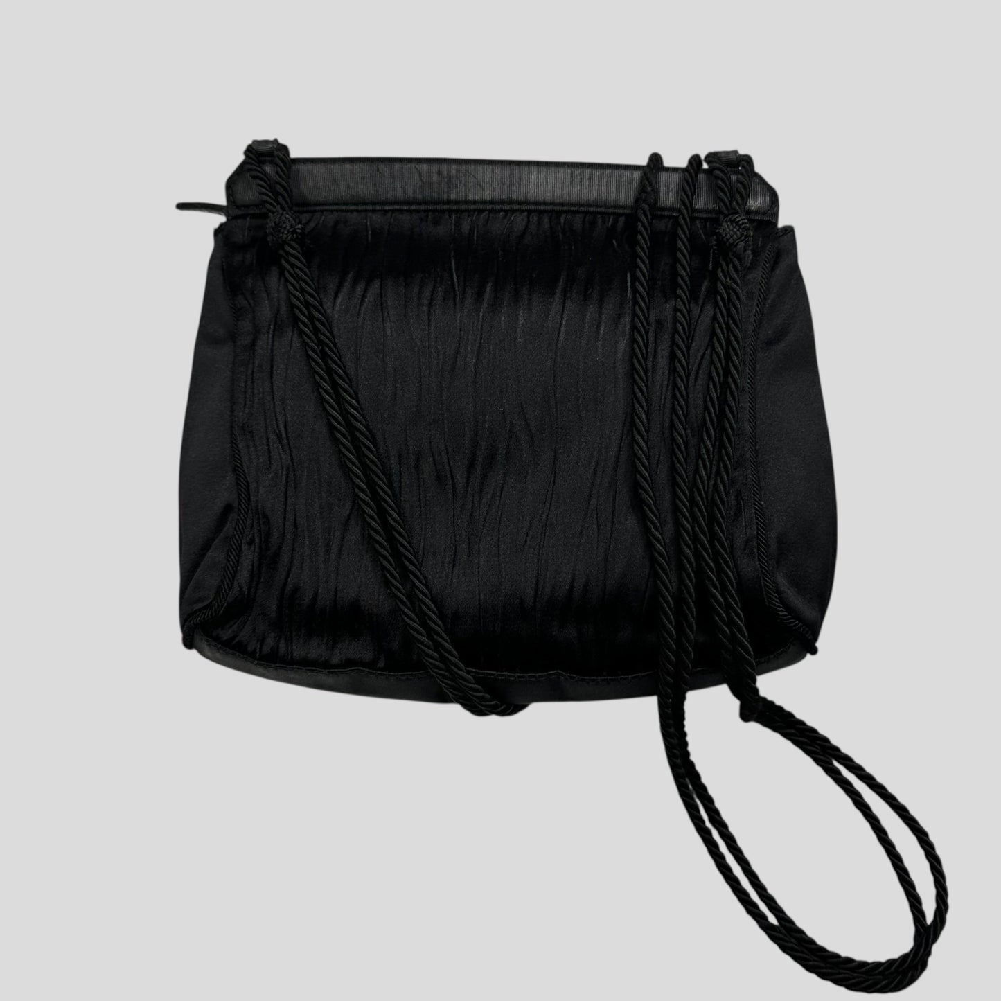 Prada Milano 90’s Velvet Textured Stripe Crossbody Bag | O/S, Black