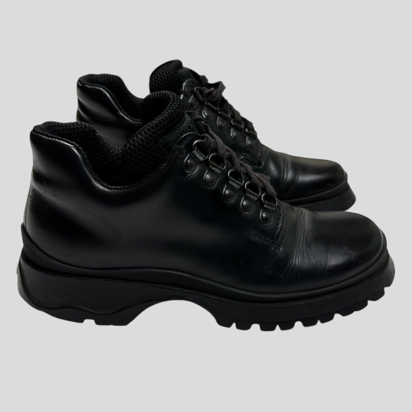 Prada Milano 1999 Vibram Sole Leather Combat Boots - 36.5 (UK4.5/5)