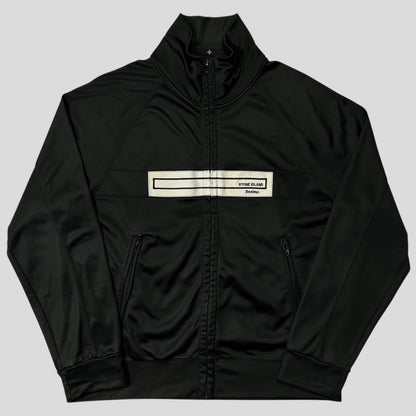 Stone Island AW04 Denims Spellout Logo Black Track Jacket - L